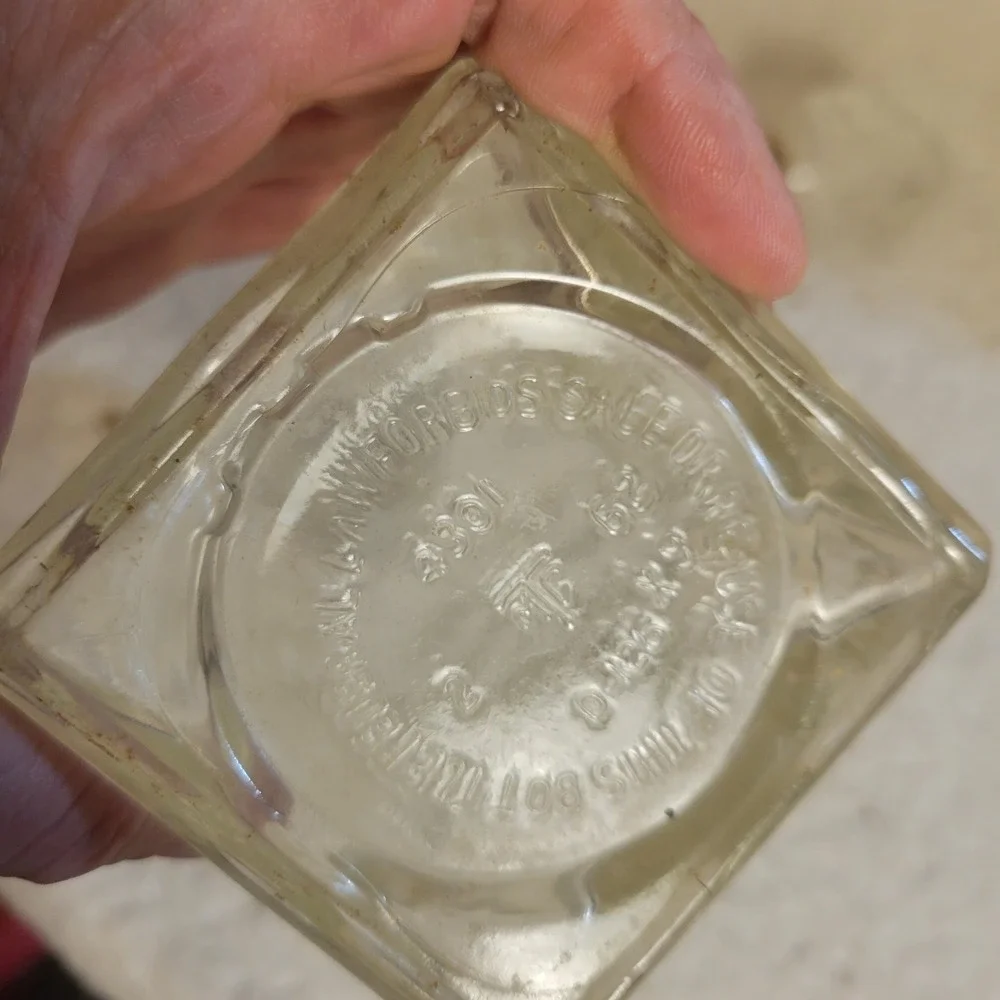 Thatcher Glass Whiskey Decanter 1962 Clear Diamond Cut Glass Vintage 12in Good